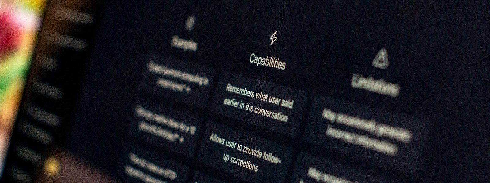 a close up of a computer screen with a menu on it